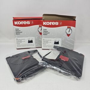 Vtg KORES Carbofilm Typewriter Ribbon KOR192B Black IBM Wheelwriter (Lot Of 2)